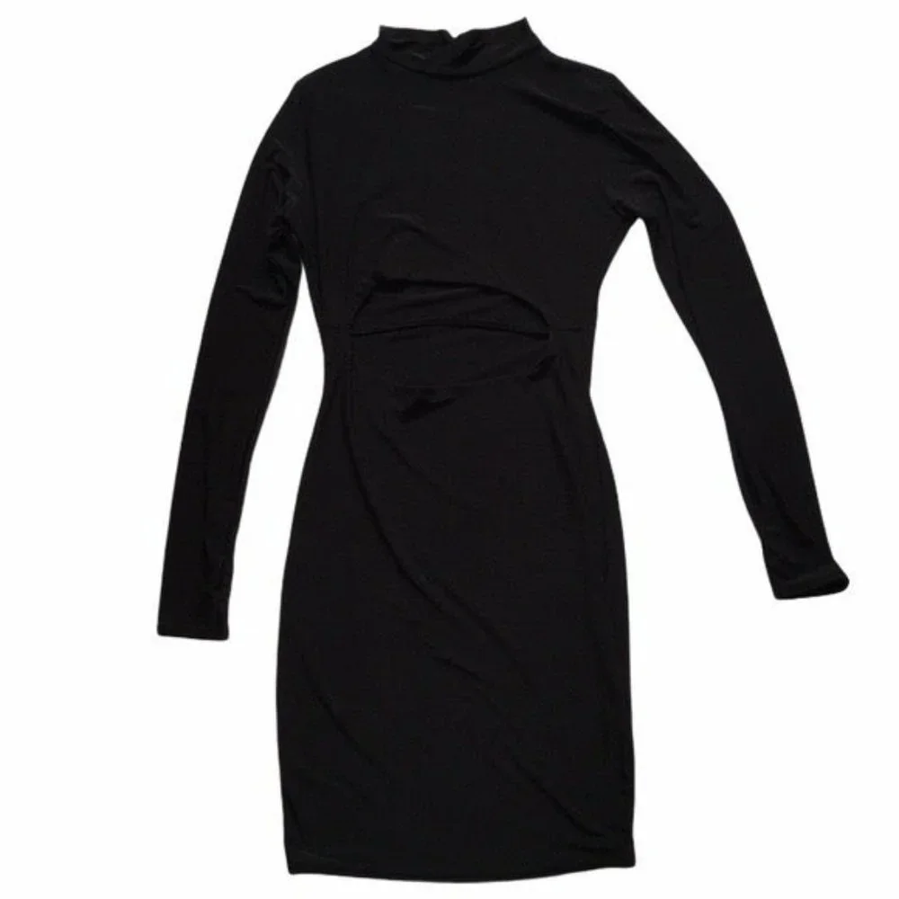 PrettyLittleThing Black Cut Out Dress NWOT Sz 0 - Picture 9 of 10